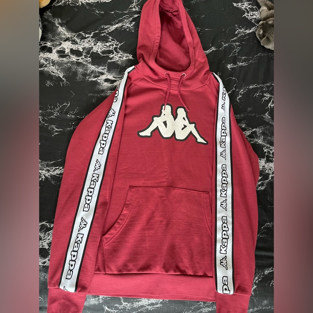 Red Kappa sweater, size medium, worn a few times. Excellent used condition.